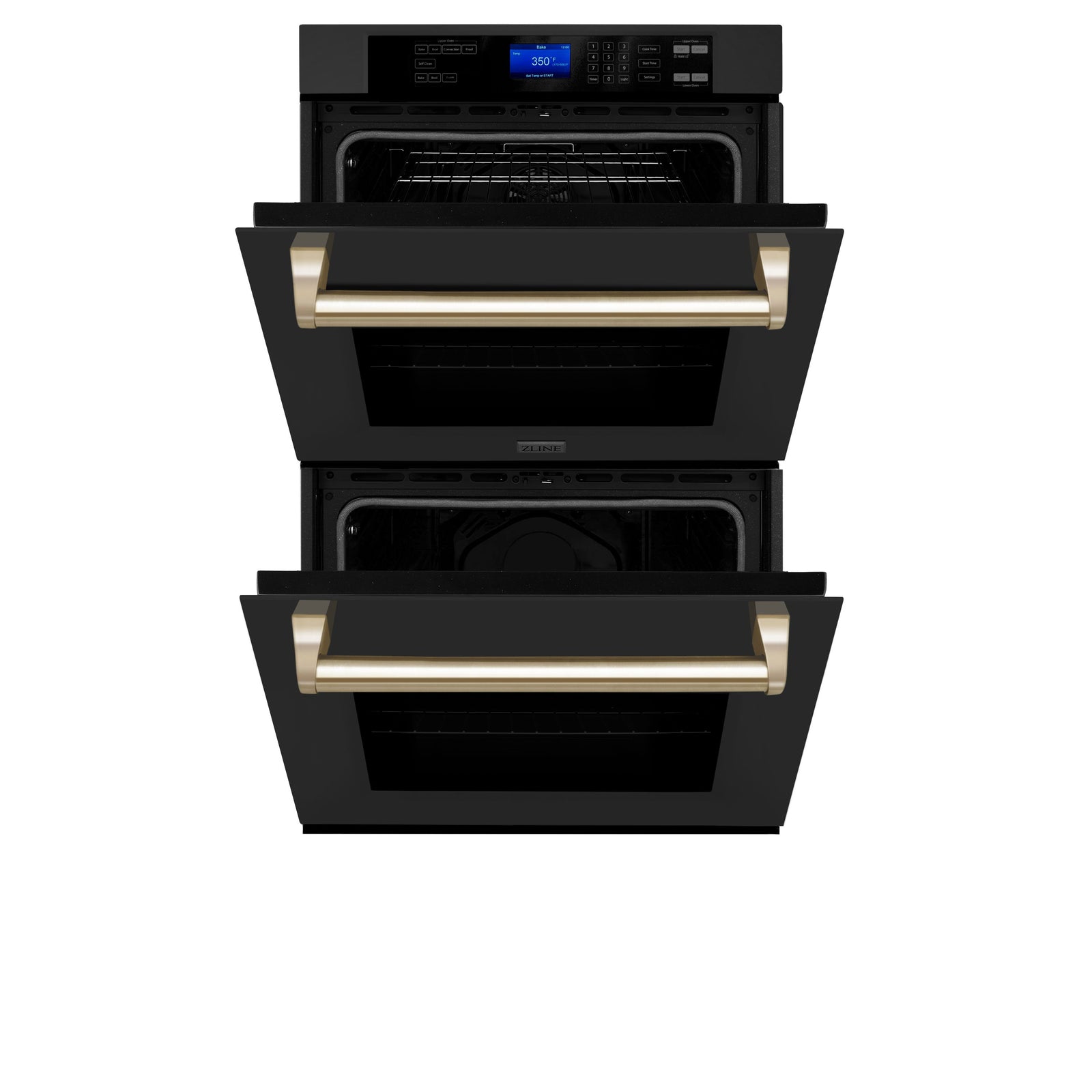 ZLINE 30 In. Autograph Edition Double Wall Oven with Self Clean and True Convection in Black Stainless Steel and Gold, AWDZ-30-BS-G - Smart Kitchen Lab
