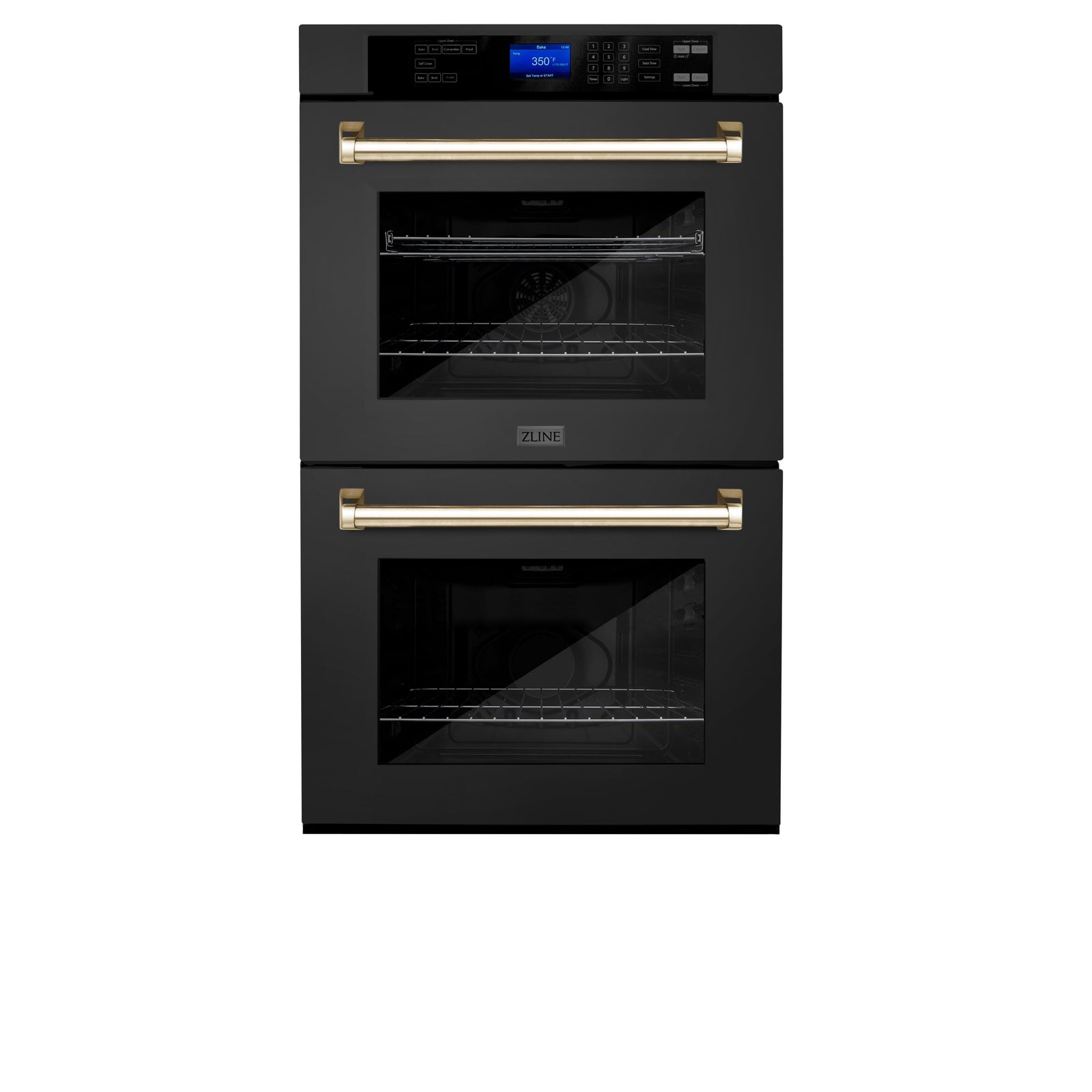 ZLINE 30 In. Autograph Edition Double Wall Oven with Self Clean and True Convection in Black Stainless Steel and Gold, AWDZ-30-BS-G - Smart Kitchen Lab
