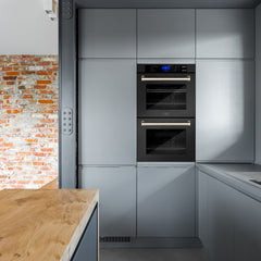 ZLINE 30 In. Autograph Edition Double Wall Oven with Self Clean and True Convection in Black Stainless Steel and Gold, AWDZ-30-BS-G - Smart Kitchen Lab