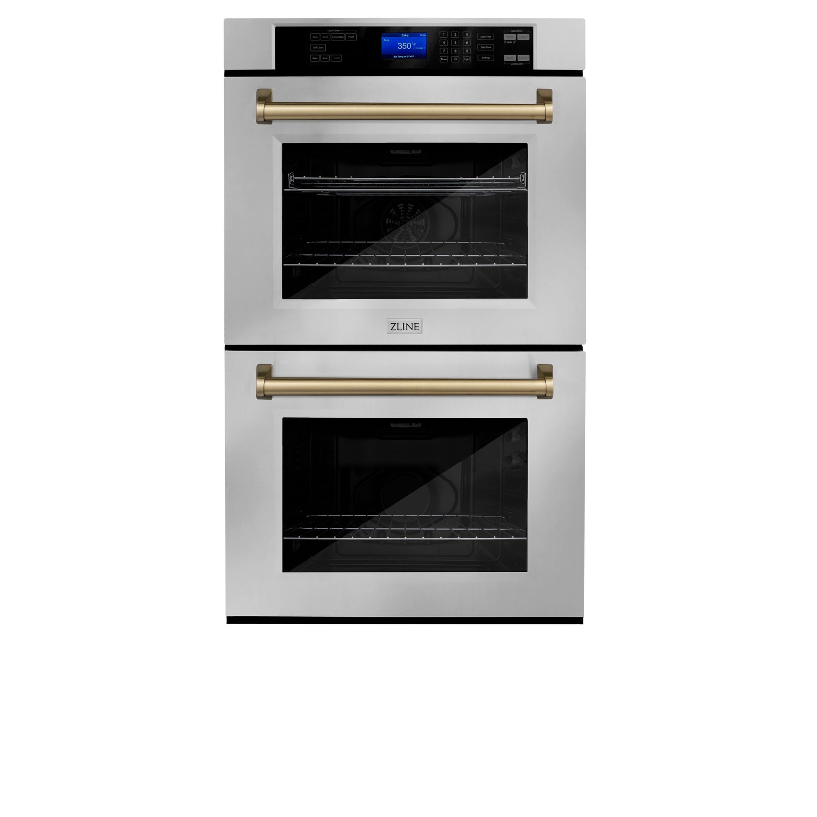 ZLINE 30 In. Autograph Edition Double Wall Oven with Self Clean and True Convection in Stainless Steel and Champagne Bronze, AWDZ-30-CB - Smart Kitchen Lab