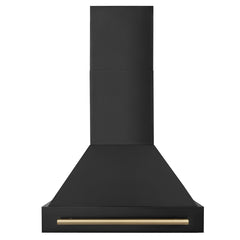 ZLINE 30 in. Autograph Edition in Black Stainless Steel Range Hood with Champagne Bronze Handle, BS655Z-30-CB - Smart Kitchen Lab