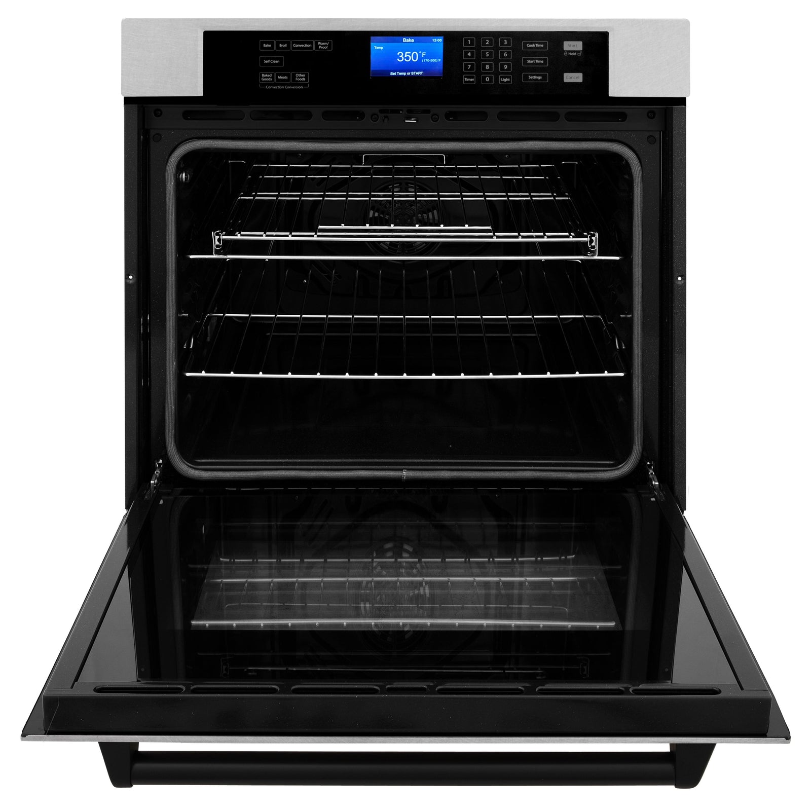 ZLINE 30 In. Autograph Edition Single Wall Oven with Self Clean and True Convection in DuraSnow® Stainless Steel and Matte Black, AWSSZ-30-MB - Smart Kitchen Lab
