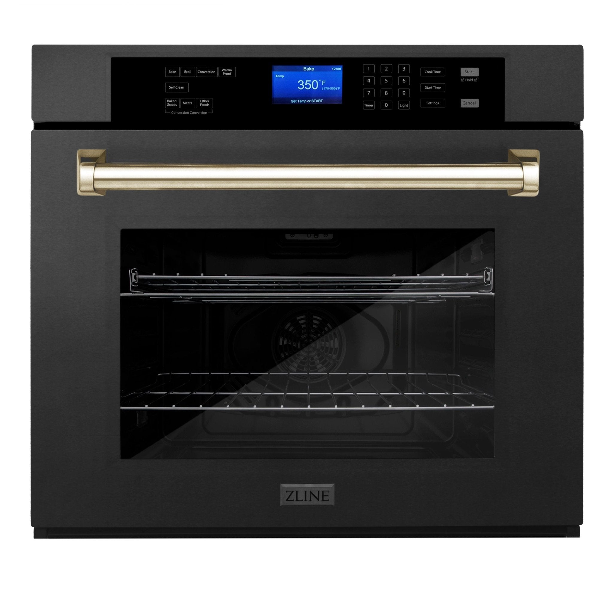 ZLINE 30 In. Autograph Edition Single Wall Oven with Self Clean and True Convection in DuraSnow® Stainless Steel and Matte Black, AWSSZ-30-MB - Smart Kitchen Lab
