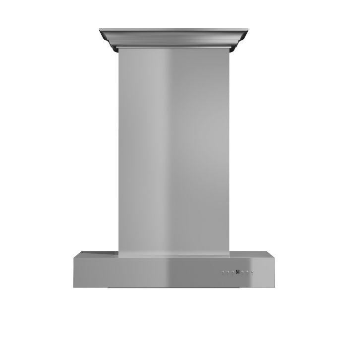ZLINE 30 In. Convertible Professional Wall Mount Range Hood in Stainless Steel with Crown Molding, KECOMCRN-30 - Smart Kitchen Lab