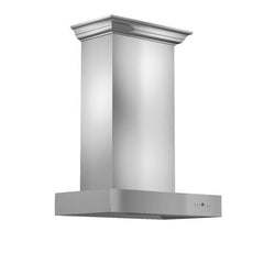 ZLINE 30 In. Convertible Professional Wall Mount Range Hood in Stainless Steel with Crown Molding, KECOMCRN-30 - Smart Kitchen Lab