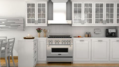 ZLINE 30 In. Convertible Professional Wall Mount Range Hood in Stainless Steel with Crown Molding, KECOMCRN-30 - Smart Kitchen Lab
