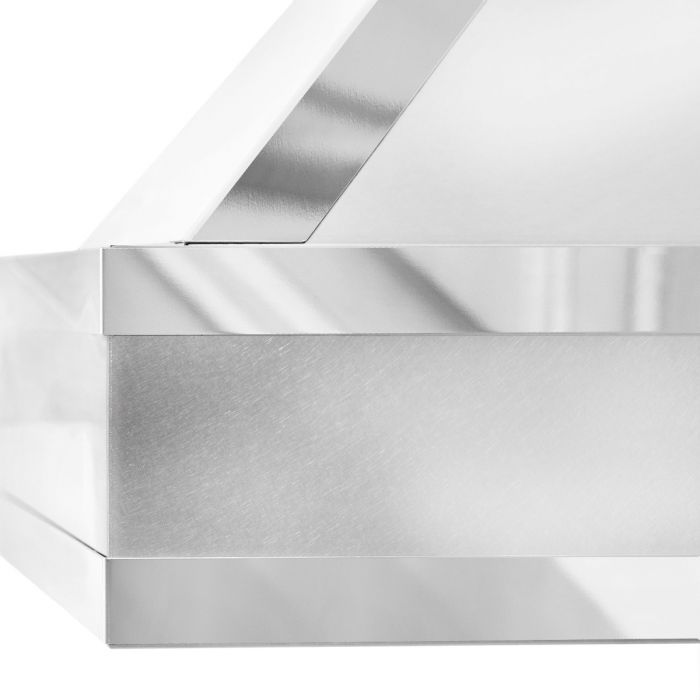ZLINE 30 in. Designer Series Ducted Wall Mount Range Hood in DuraSnow® Stainless Steel with Mirror Accents, 655MR-30 - Smart Kitchen Lab