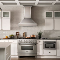 ZLINE 30 in. Designer Series Ducted Wall Mount Range Hood in DuraSnow® Stainless Steel with Mirror Accents, 655MR-30 - Smart Kitchen Lab
