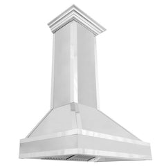 ZLINE 30 in. Designer Series Ducted Wall Mount Range Hood in DuraSnow® Stainless Steel with Mirror Accents, 655MR-30 - Smart Kitchen Lab