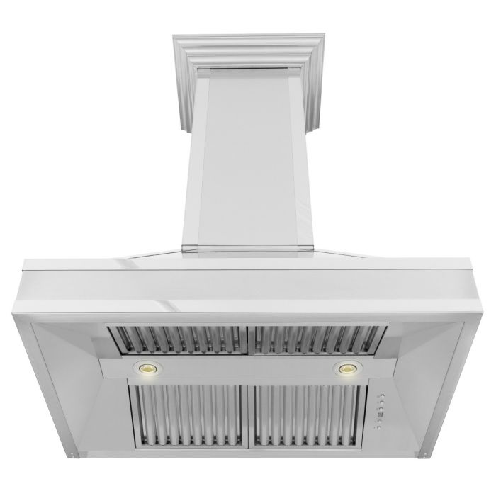 ZLINE 30 in. Designer Series Ducted Wall Mount Range Hood in DuraSnow® Stainless Steel with Mirror Accents, 655MR-30 - Smart Kitchen Lab