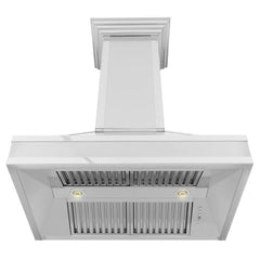 ZLINE 30 in. Designer Series Ducted Wall Mount Range Hood in DuraSnow® Stainless Steel with Mirror Accents, 655MR-30 - Smart Kitchen Lab