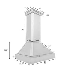 ZLINE 30 in. Designer Series Ducted Wall Mount Range Hood in DuraSnow® Stainless Steel with Mirror Accents, 655MR-30 - Smart Kitchen Lab