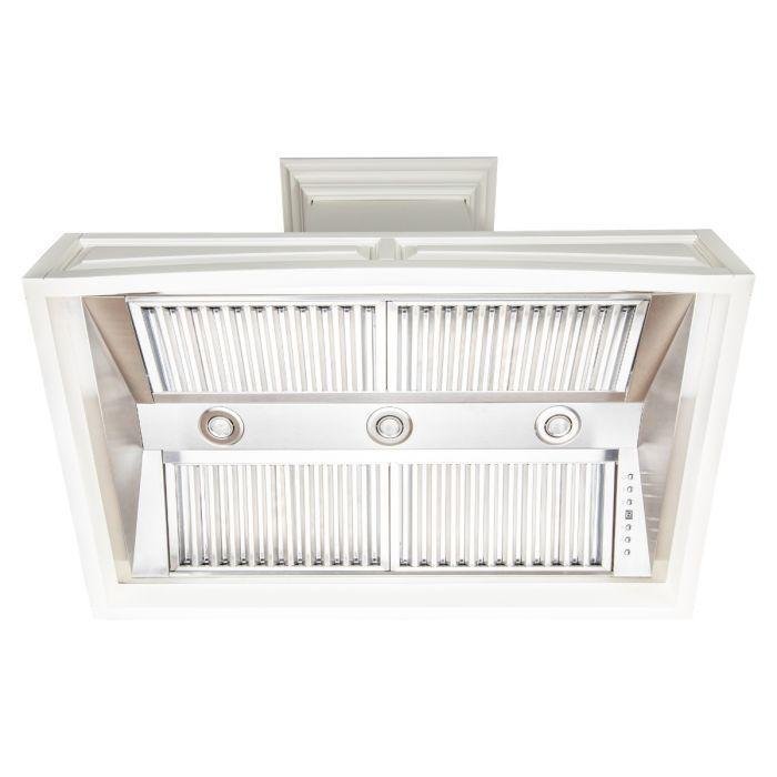 ZLINE 30 in. Designer Wooden Wall Mount Range Hood in White, 321TT-30 - Smart Kitchen Lab