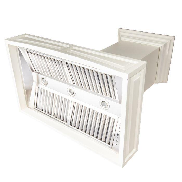 ZLINE 30 in. Designer Wooden Wall Mount Range Hood in White, 321TT-30 - Smart Kitchen Lab