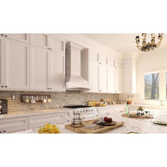 ZLINE 30 in. Designer Wooden Wall Mount Range Hood in White, 321TT-30 - Smart Kitchen Lab
