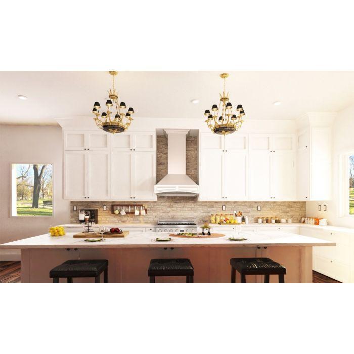 ZLINE 30 in. Designer Wooden Wall Mount Range Hood in White, 321TT-30 - Smart Kitchen Lab