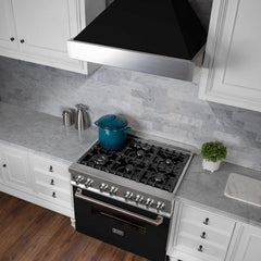 ZLINE 30 in. Ducted DuraSnow® Stainless Steel Range Hood with Black Matte Shell, 8654BLM-30 - Smart Kitchen Lab