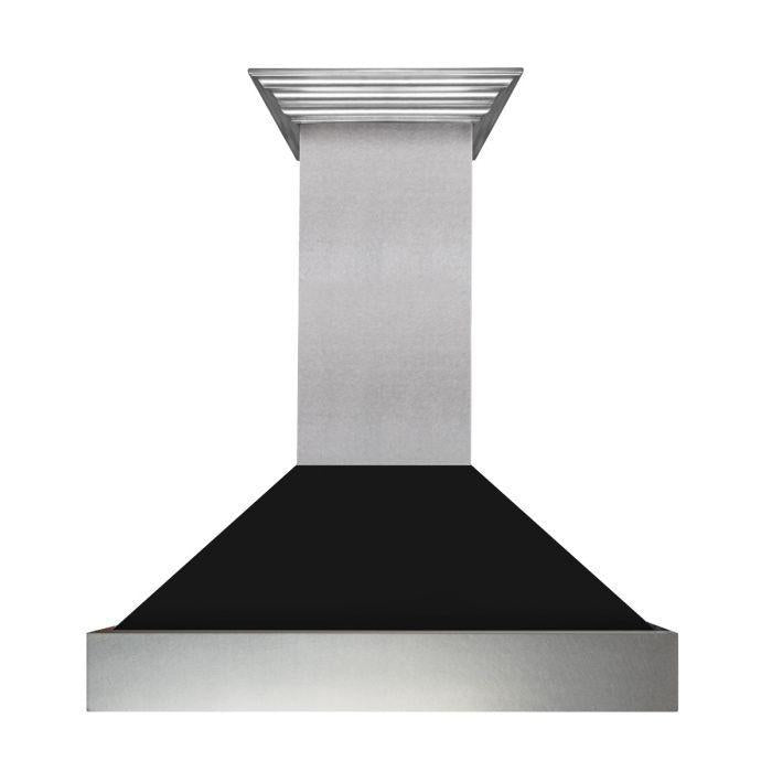 ZLINE 30 in. Ducted DuraSnow® Stainless Steel Range Hood with Black Matte Shell, 8654BLM-30 - Smart Kitchen Lab