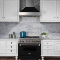 ZLINE 30 in. Ducted DuraSnow® Stainless Steel Range Hood with Black Matte Shell, 8654BLM-30 - Smart Kitchen Lab