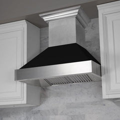 ZLINE 30 in. Ducted DuraSnow® Stainless Steel Range Hood with Black Matte Shell, 8654BLM-30 - Smart Kitchen Lab