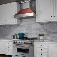 ZLINE 30 in. Ducted DuraSnow® Stainless Steel Range Hood with Hand-Hammered Copper Shell, 8654HH-30 - Smart Kitchen Lab