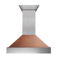 ZLINE 30 in. Ducted DuraSnow® Stainless Steel Range Hood with Hand-Hammered Copper Shell, 8654HH-30 - Smart Kitchen Lab