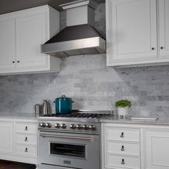 ZLINE 30 in. Ducted DuraSnow® Stainless Steel Range Hood with Oil Rubbed Bronze Shell, 8654ORB-30 - Smart Kitchen Lab