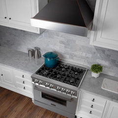ZLINE 30 in. Ducted DuraSnow® Stainless Steel Range Hood with Oil Rubbed Bronze Shell, 8654ORB-30 - Smart Kitchen Lab
