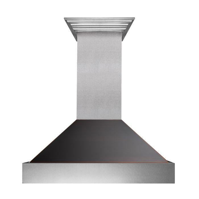 ZLINE 30 in. Ducted DuraSnow® Stainless Steel Range Hood with Oil Rubbed Bronze Shell, 8654ORB-30 - Smart Kitchen Lab
