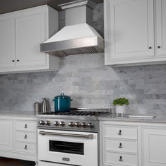 ZLINE 30 in. DuraSnow® Finish Range Hood with White Matte Shell, 8654WM-30 - Smart Kitchen Lab