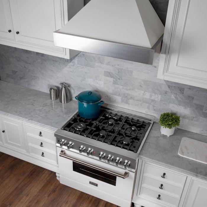 ZLINE 30 in. DuraSnow® Finish Range Hood with White Matte Shell, 8654WM-30 - Smart Kitchen Lab