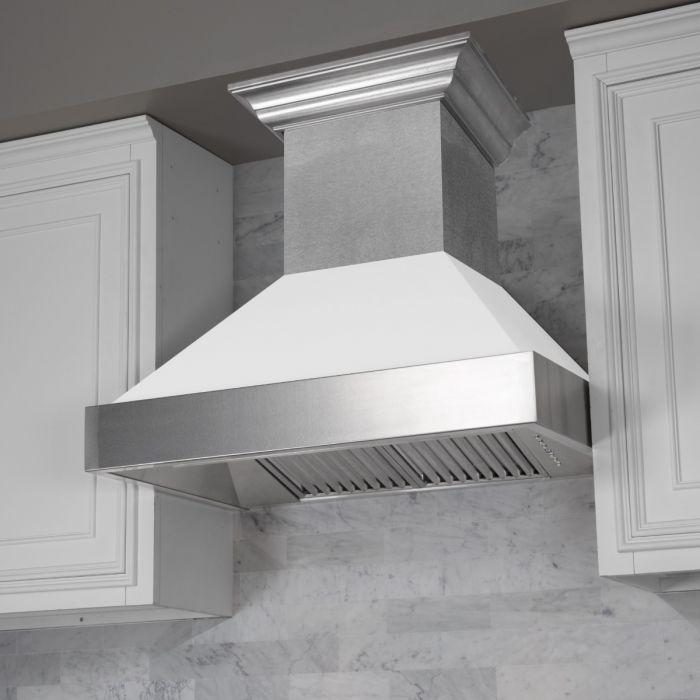ZLINE 30 in. DuraSnow® Finish Range Hood with White Matte Shell, 8654WM-30 - Smart Kitchen Lab