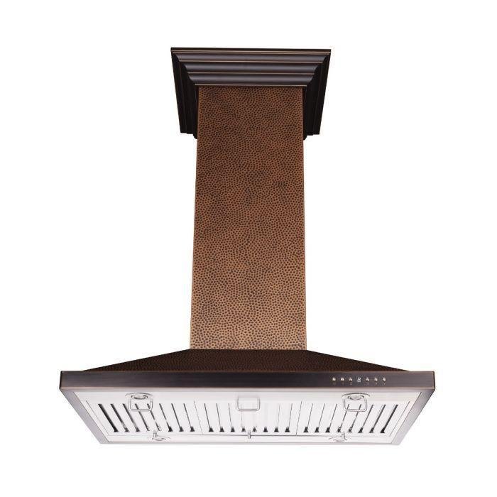 ZLINE 30 in. Hand Hammered Copper Island Range Hood, 8GL2Hi-30 - Smart Kitchen Lab