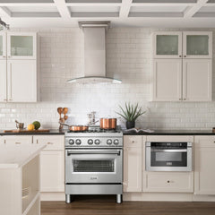 ZLINE 30 in. Professional Gas Burner/Electric Oven Stainless Steel Range with Brass Burners, RA-BR-30 - Smart Kitchen Lab