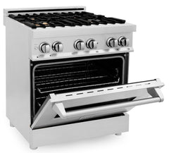 ZLINE 30 in. Professional Gas Burner/Electric Oven Stainless Steel Range with Brass Burners, RA-BR-30 - Smart Kitchen Lab