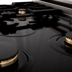 ZLINE 30 in. Professional Gas Burner/Electric Oven Stainless Steel Range with Brass Burners, RA-BR-30 - Smart Kitchen Lab
