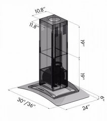 ZLINE 30 in. Stainless Steel Island Range Hood GL9i-30 - Smart Kitchen Lab