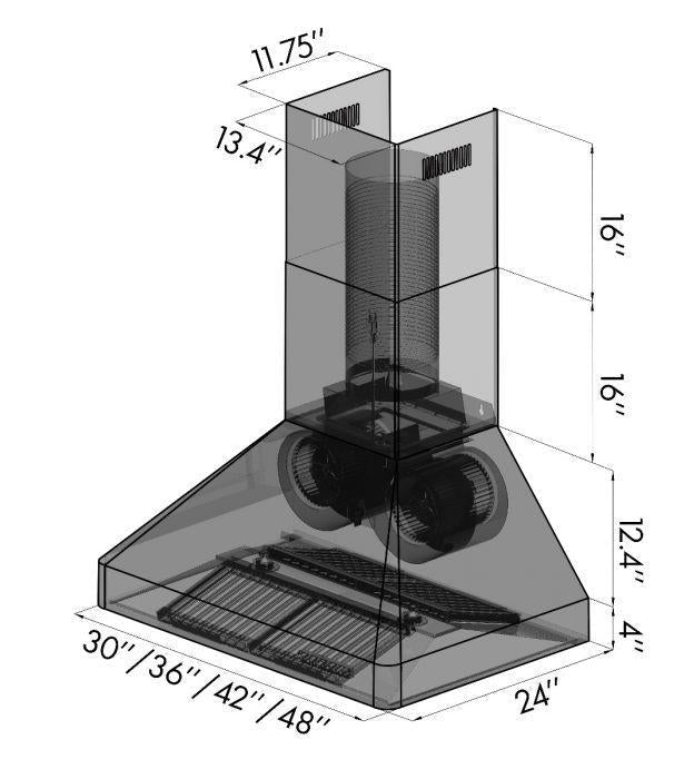 ZLINE 30 in. Stainless Steel Wall Range Hood, 9667-30 - Smart Kitchen Lab