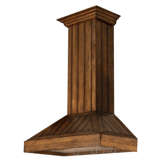 ZLINE 30 in. Wooden Wall Range Hood, Rustic Light, KPLL-30 - Smart Kitchen Lab
