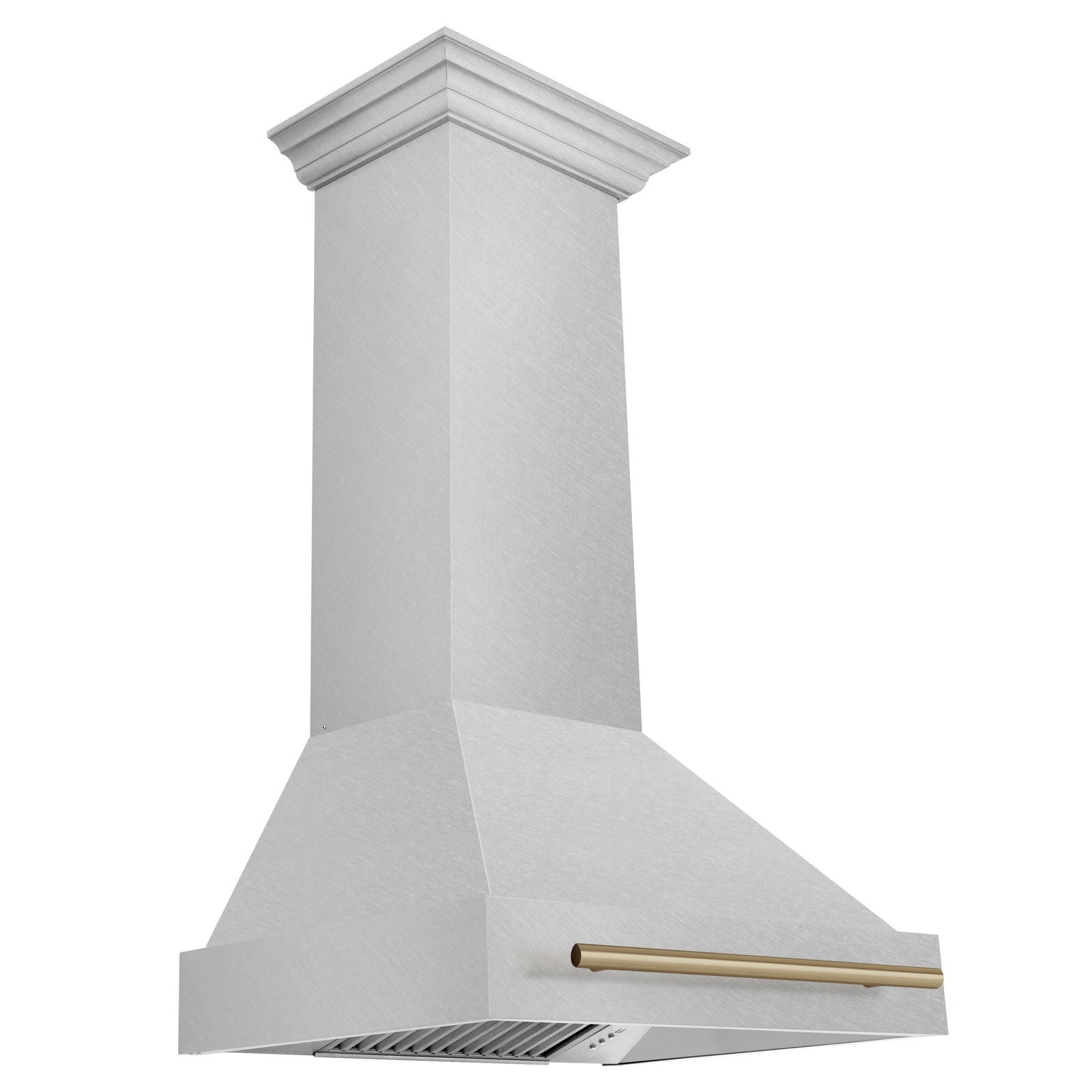 ZLINE 30 Inch Autograph Edition DuraSnow® Range Hood with DuraSnow® Shell and Champagne Bronze Handle, 8654SNZ-30-CB - Smart Kitchen Lab