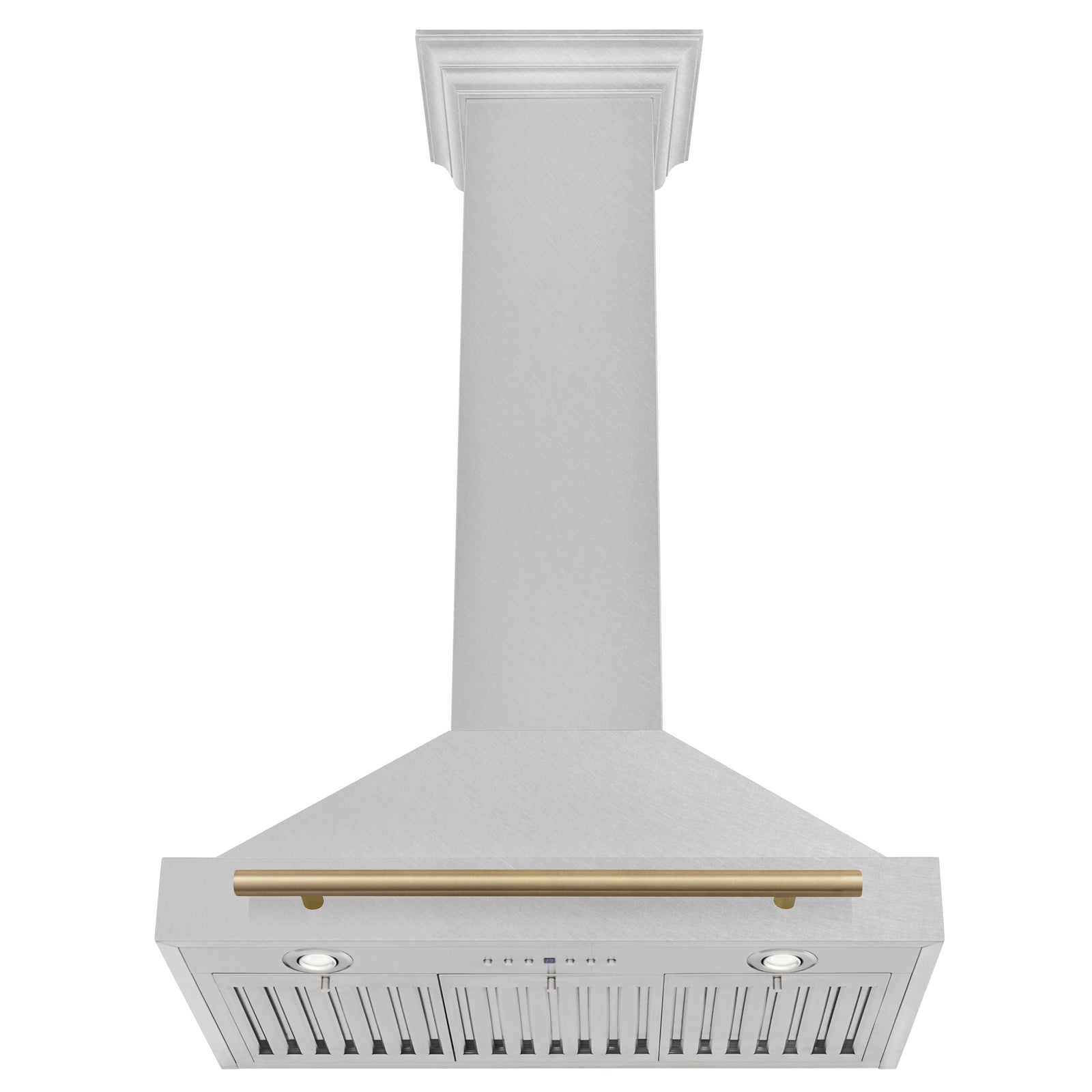 ZLINE 30 Inch Autograph Edition DuraSnow® Stainless Steel Range Hood with Champagne Bronze Handle, KB4SNZ-30-CB - Smart Kitchen Lab