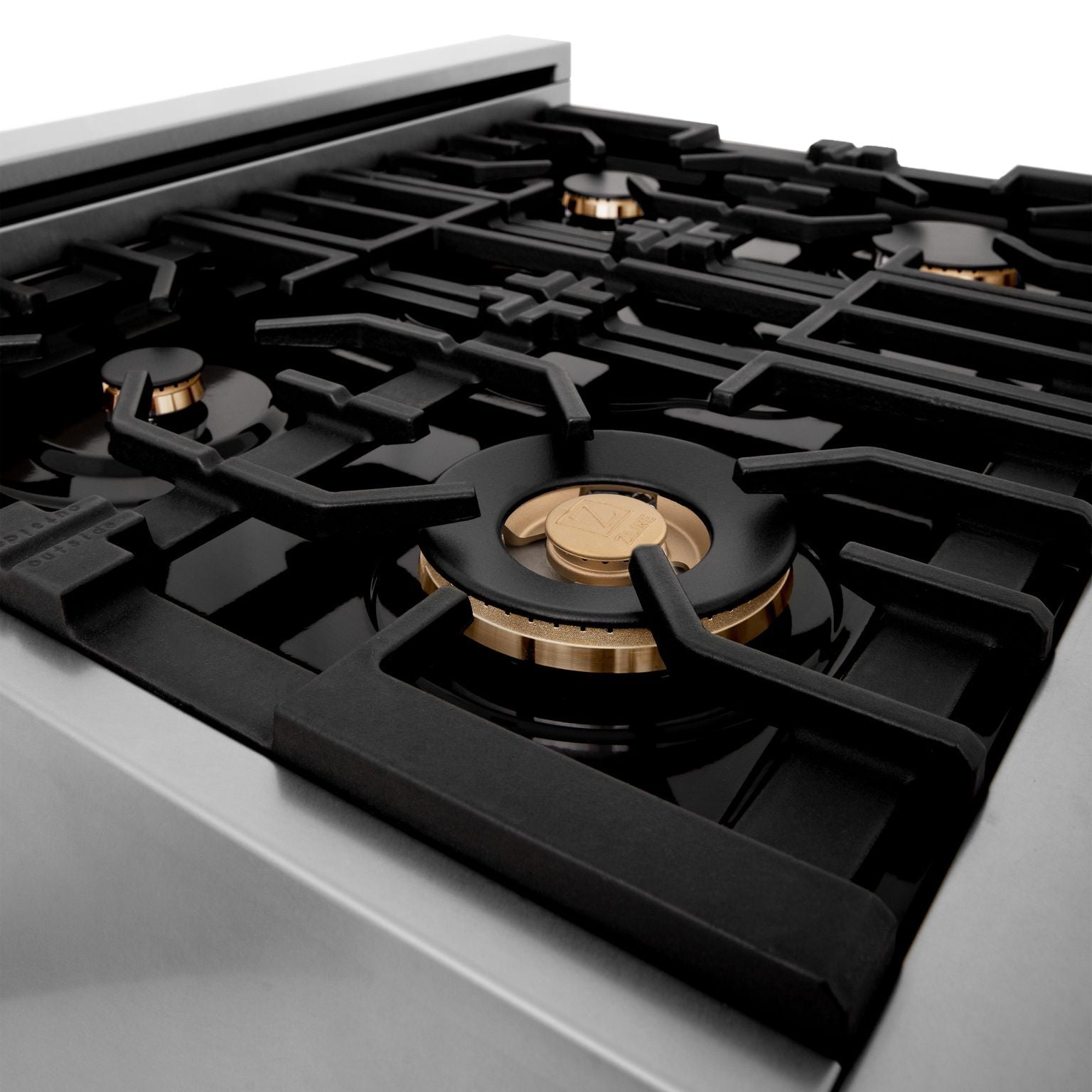 ZLINE 30 Inch Autograph Edition Gas Range in Stainless Steel with Champagne Bronze Accents, RGZ-30-CB - Smart Kitchen Lab