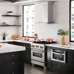 ZLINE 30 Inch Autograph Edition Gas Range in Stainless Steel with Champagne Bronze Accents, RGZ-30-CB - Smart Kitchen Lab