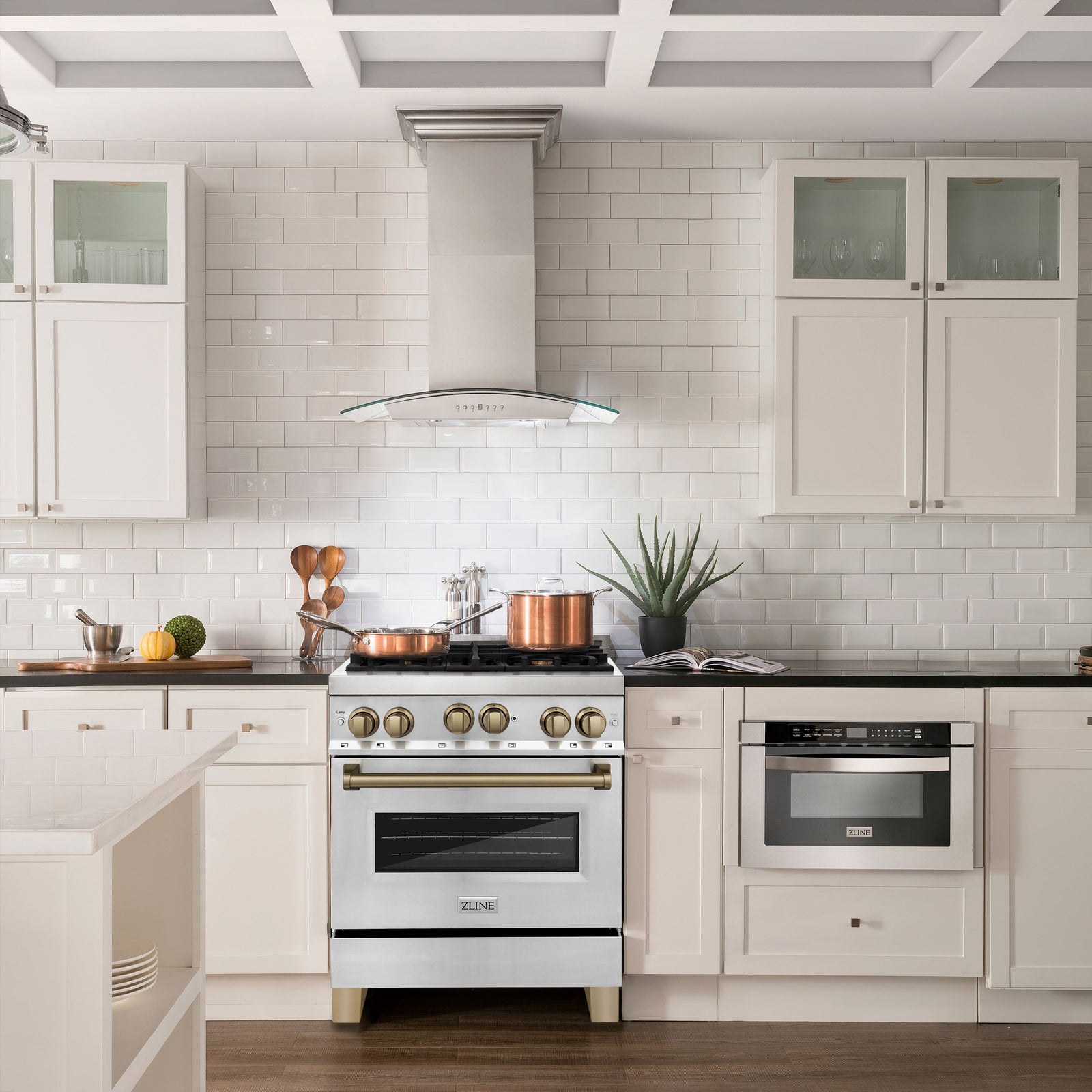 ZLINE 30 Inch Autograph Edition Gas Range in Stainless Steel with Champagne Bronze Accents, RGZ-30-CB - Smart Kitchen Lab