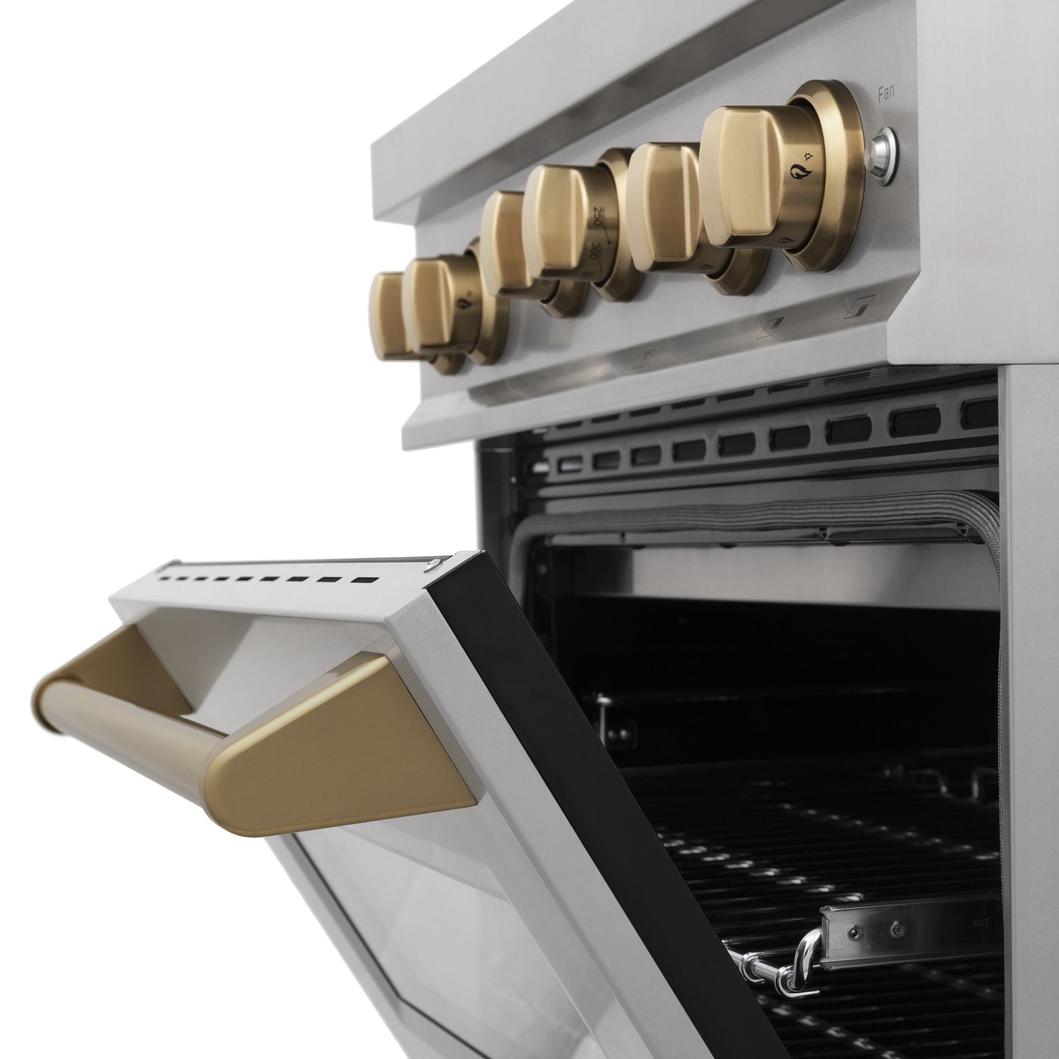 ZLINE 30 Inch Autograph Edition Gas Range in Stainless Steel with Champagne Bronze Accents, RGZ-30-CB - Smart Kitchen Lab