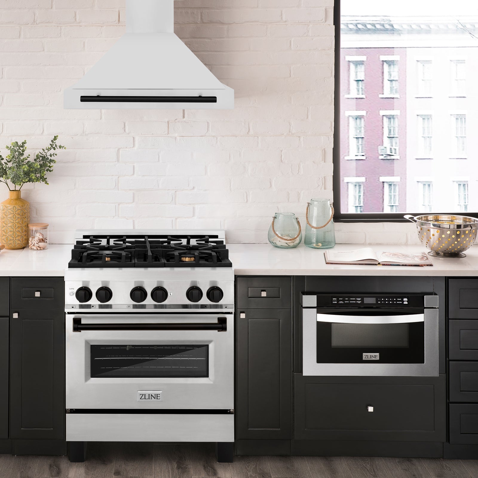 ZLINE 30 Inch Autograph Edition Stainless Steel Range Hood with Matte Black Handle, KB4STZ-30-MB - Smart Kitchen Lab
