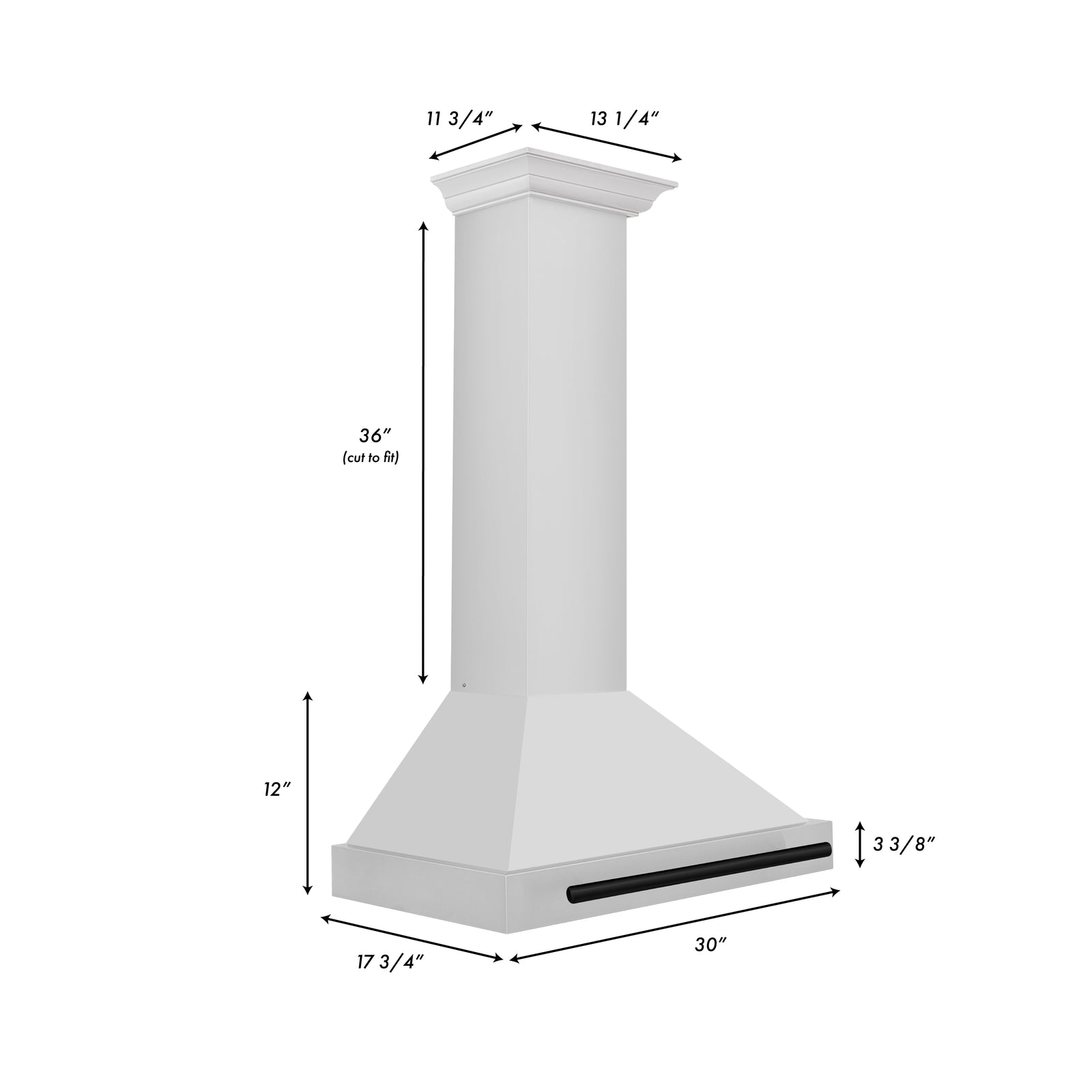 ZLINE 30 Inch Autograph Edition Stainless Steel Range Hood with Matte Black Handle, KB4STZ-30-MB - Smart Kitchen Lab