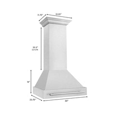 ZLINE 30 Inch DuraSnow® Stainless Steel Range Hood, 8654SNX-30 - Smart Kitchen Lab