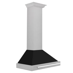 ZLINE 30 Inch DuraSnow® Stainless Steel Range Hood with Black Matte Shell and Stainless Steel Handle, KB4SNX-BLM-30 - Smart Kitchen Lab