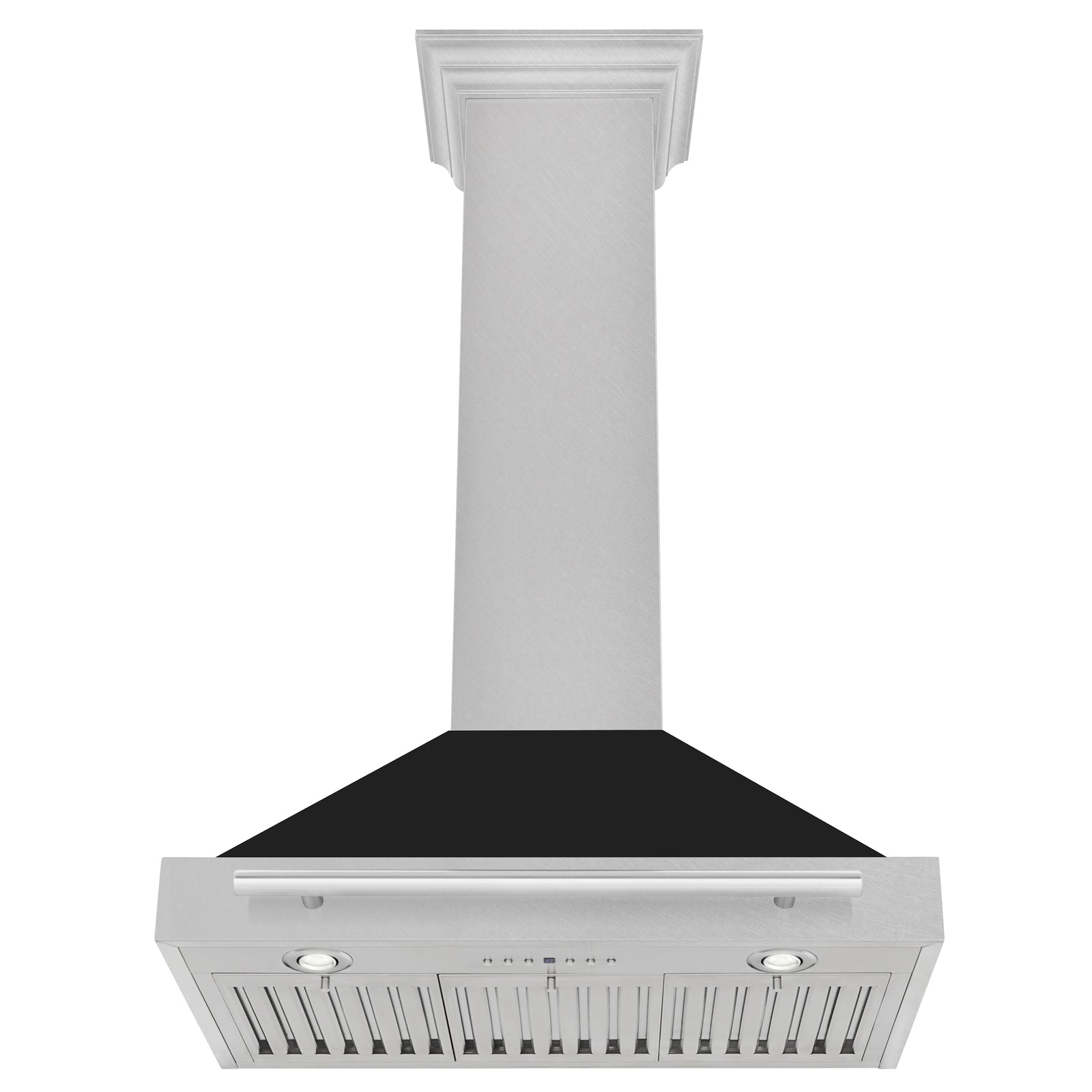 ZLINE 30 Inch DuraSnow® Stainless Steel Range Hood with Black Matte Shell and Stainless Steel Handle, KB4SNX-BLM-30 - Smart Kitchen Lab